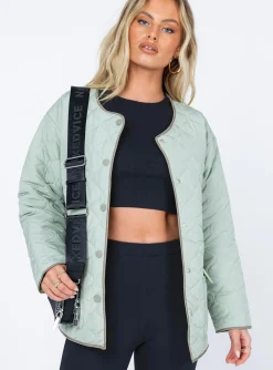 Princess Polly Carter Quilted Liner Jacket  Green Sale