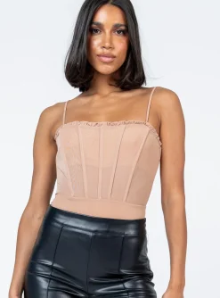 Princess Polly Cartia Bodysuit  Light Brown Sale