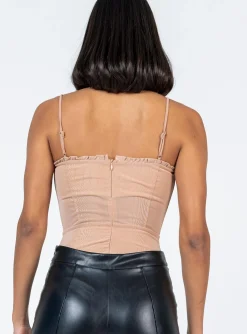 Princess Polly Cartia Bodysuit  Light Brown Sale