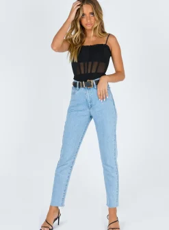Princess Polly Cartia Bodysuit   Black Store