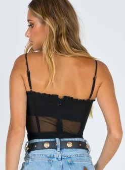 Princess Polly Cartia Bodysuit   Black Store