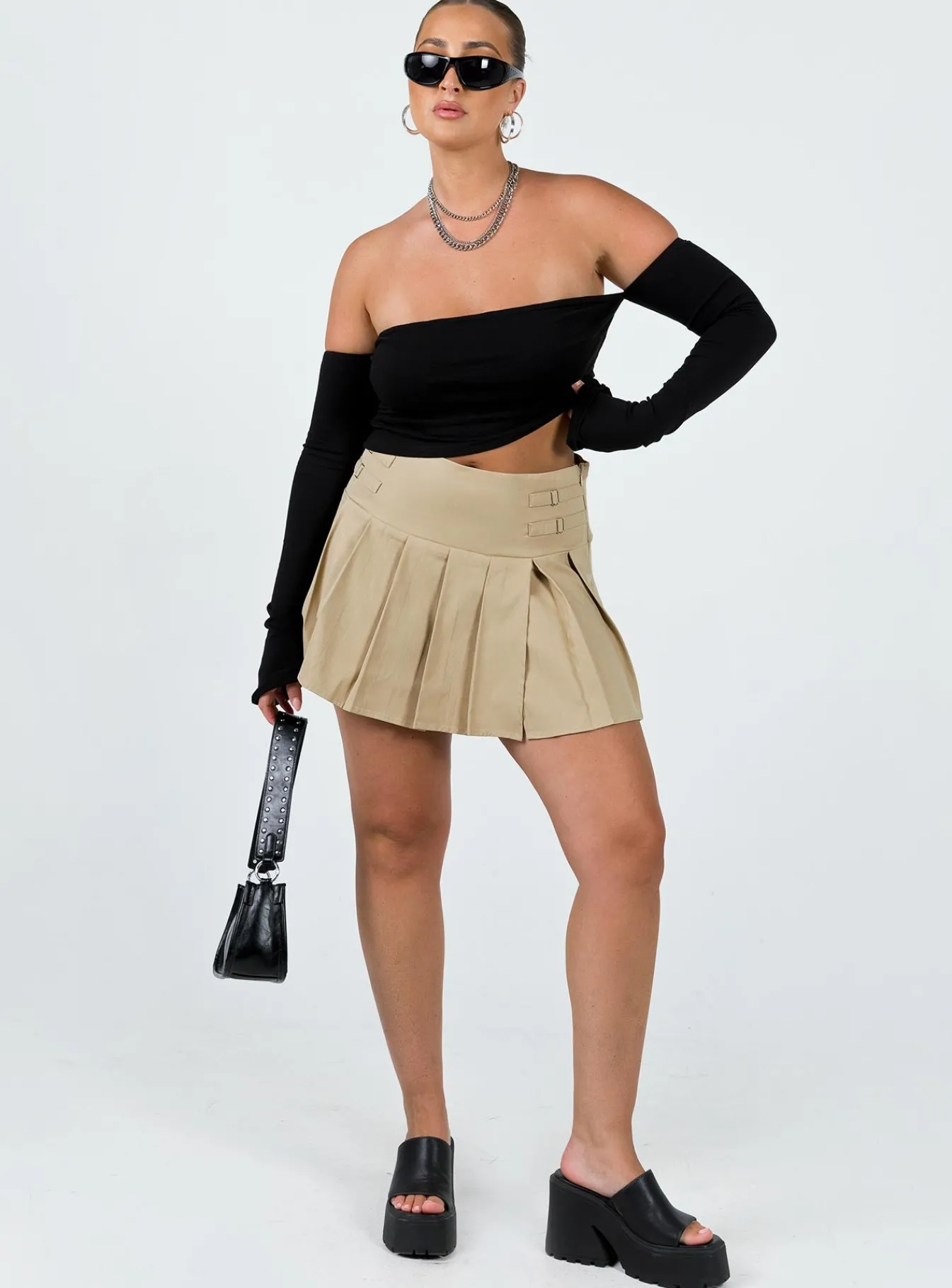 Princess Polly Cartwright Mini Skirt Beige Best