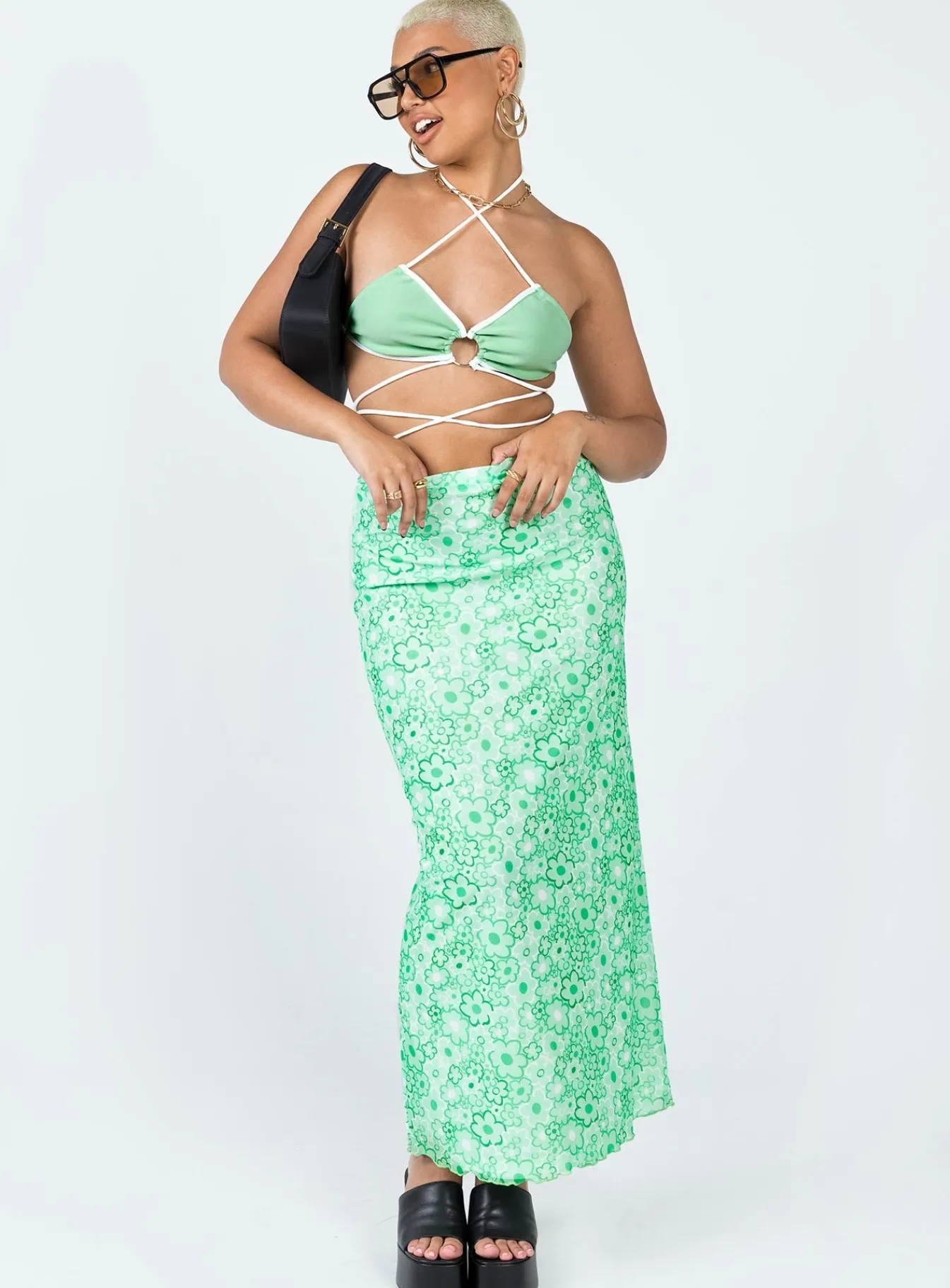 Princess Polly Caspian Midi Skirt Green Fashion