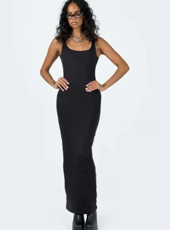 Princess Polly Castling Maxi Dress  Black New