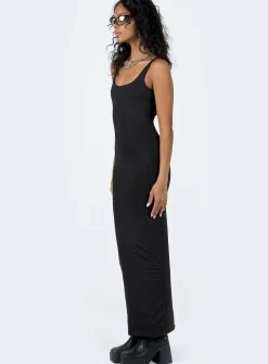 Princess Polly Castling Maxi Dress  Black New