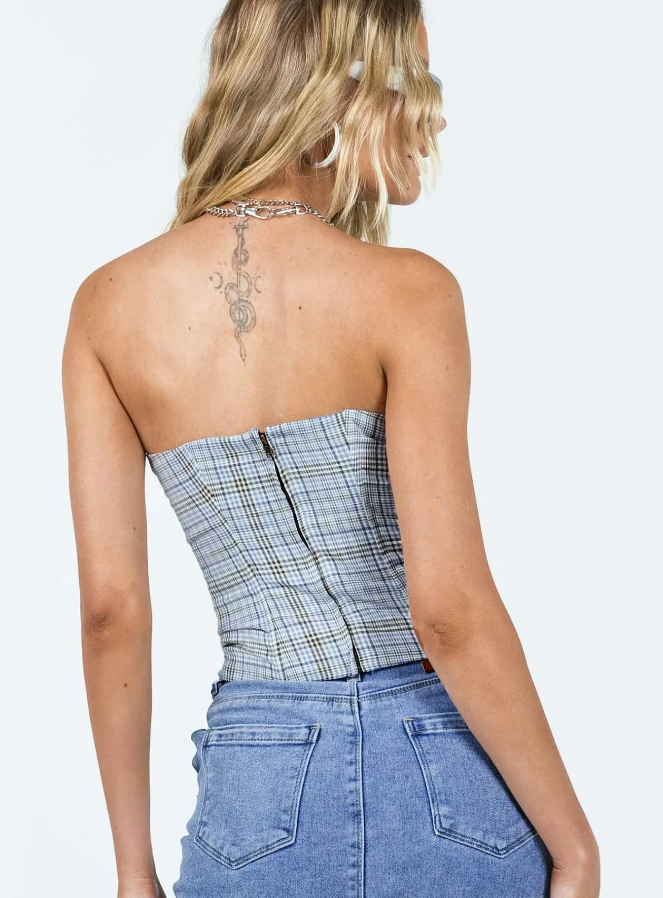 Princess Polly Catalonia Tube Top Blue Clearance