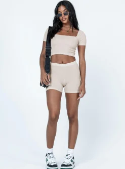 Princess Polly Catarina Bike Shorts Beige Cheap