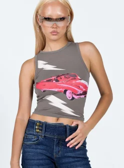 Princess Polly Catch Me Tank Top  Slate Hot