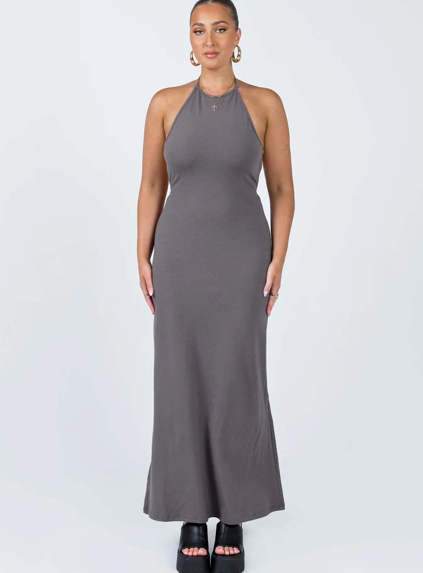 Princess Polly Caterina Maxi Dress Grey Hot
