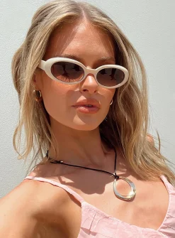 Princess Polly Caxton Sunglasses  Beige Hot