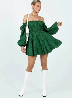 Princess Polly Ceara Long Sleeve Mini Dress  Green Shop