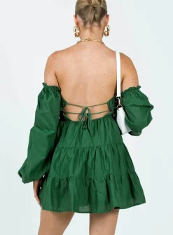 Princess Polly Ceara Long Sleeve Mini Dress  Green Shop