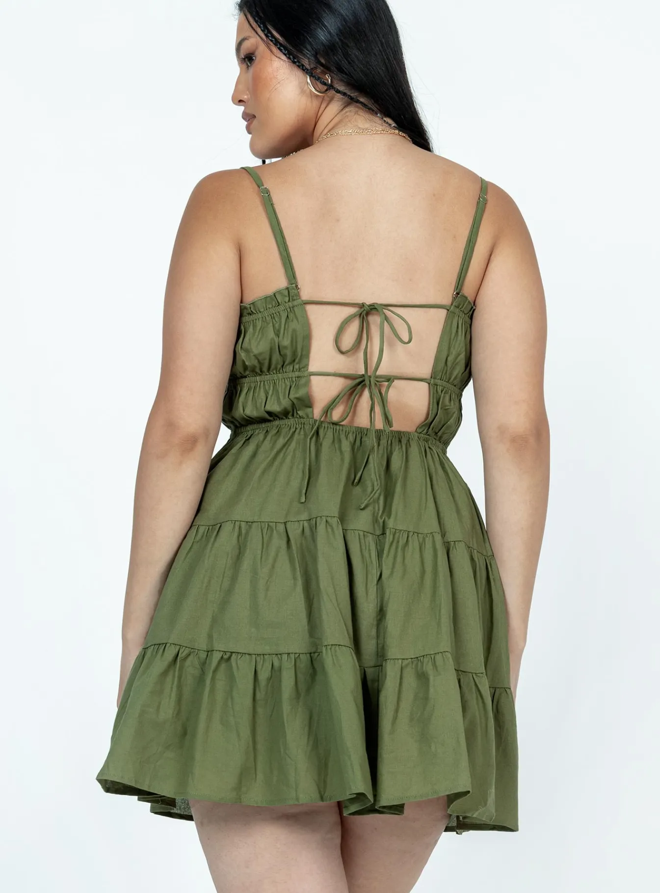 Princess Polly Ceara Mini Dress Khaki Discount