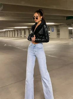Princess Polly Cece Hammer Wide Leg Jeansdenim Vintage Blue Store