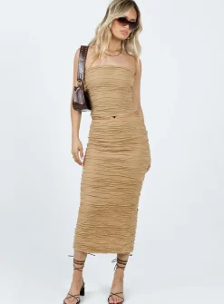 Princess Polly Cecile Maxi Skirt  Beige Online