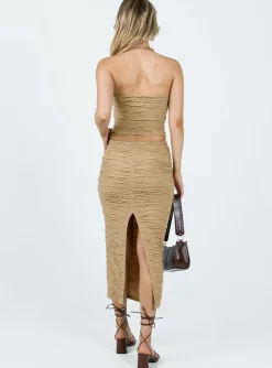 Princess Polly Cecile Maxi Skirt  Beige Online