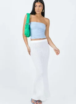 Princess Polly Cecile Strapless Top  Blue Cheap