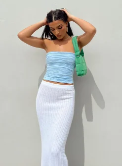 Princess Polly Cecile Strapless Top  Blue Cheap