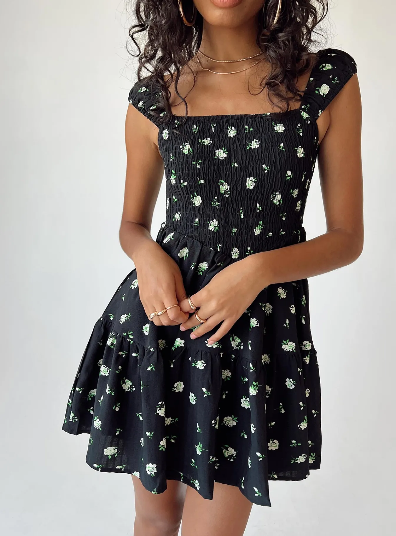 Princess Polly Cedarwood Mini Dress/ Floral Black Online