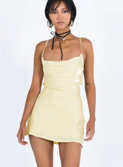 Princess Polly Celena Mini Dress  Yellow Outlet