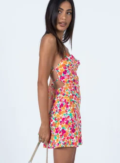 Princess Polly Celena Mini Dress Rainbow Floral   Multi Hot