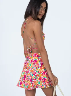Princess Polly Celena Mini Dress Rainbow Floral   Multi Hot