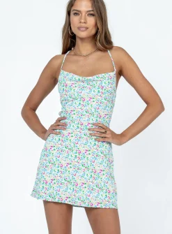 Princess Polly Celena Mini Dress White / Blue  Floral Online