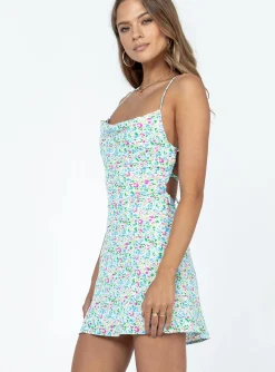 Princess Polly Celena Mini Dress White / Blue  Floral Online