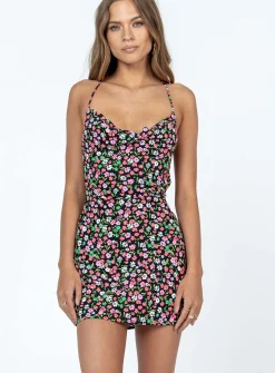 Princess Polly Celena Mini Dressfloral Black Hot