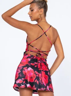 Princess Polly Celena Mini Dressfloral Red Best
