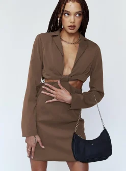 Princess Polly Celeste Mini Dress Brown Sale