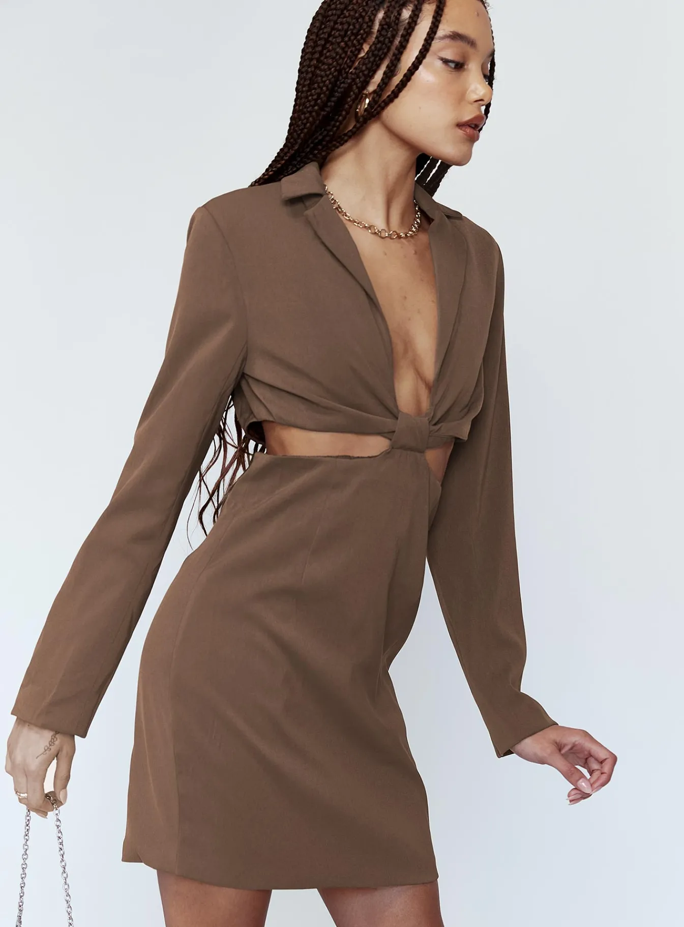 Princess Polly Celeste Mini Dress Brown Sale
