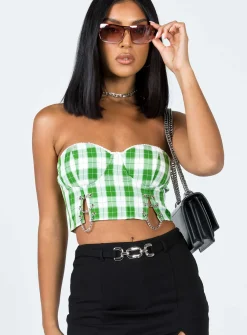 Princess Polly Celestia Strapless Top Green Discount
