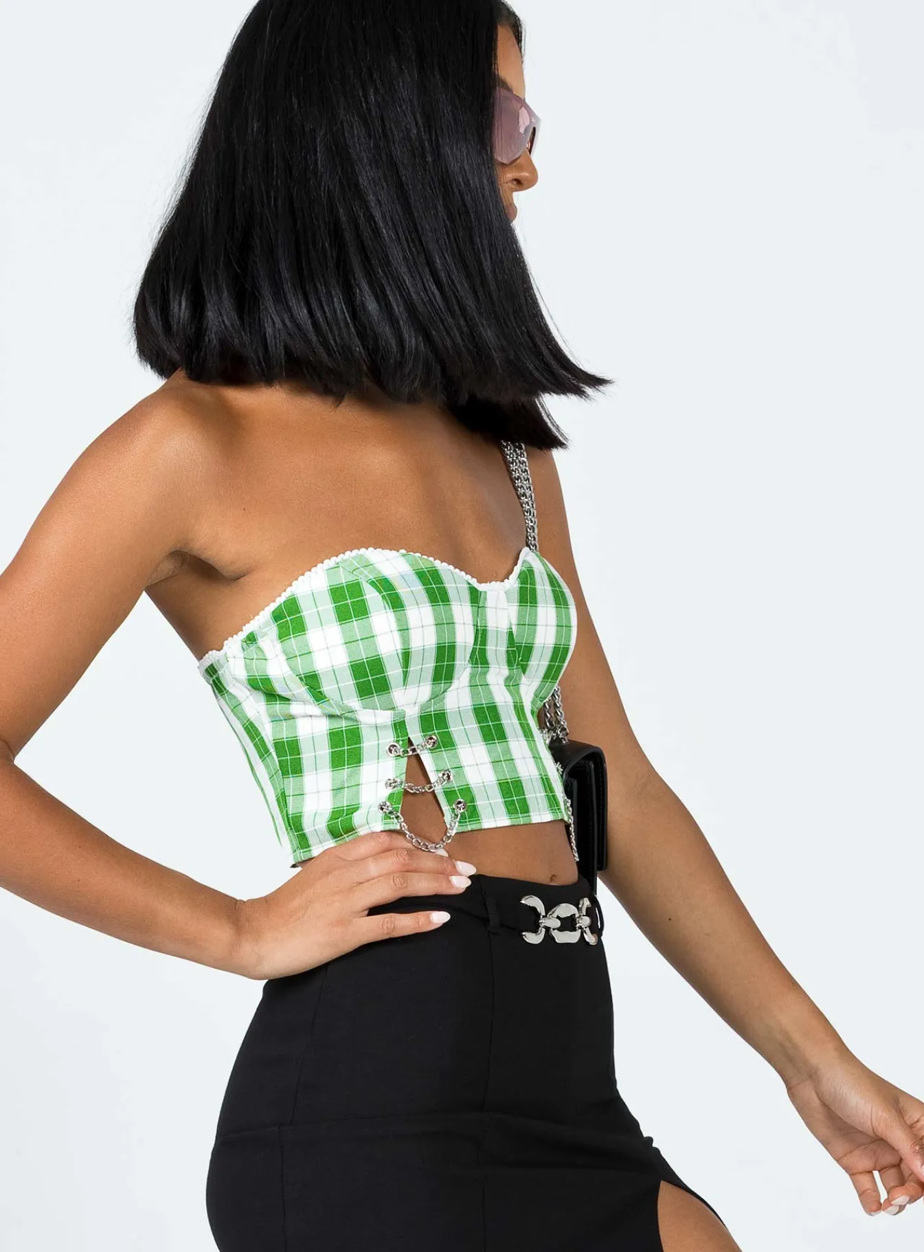 Princess Polly Celestia Strapless Top Green Discount