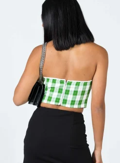 Princess Polly Celestia Strapless Top Green Discount