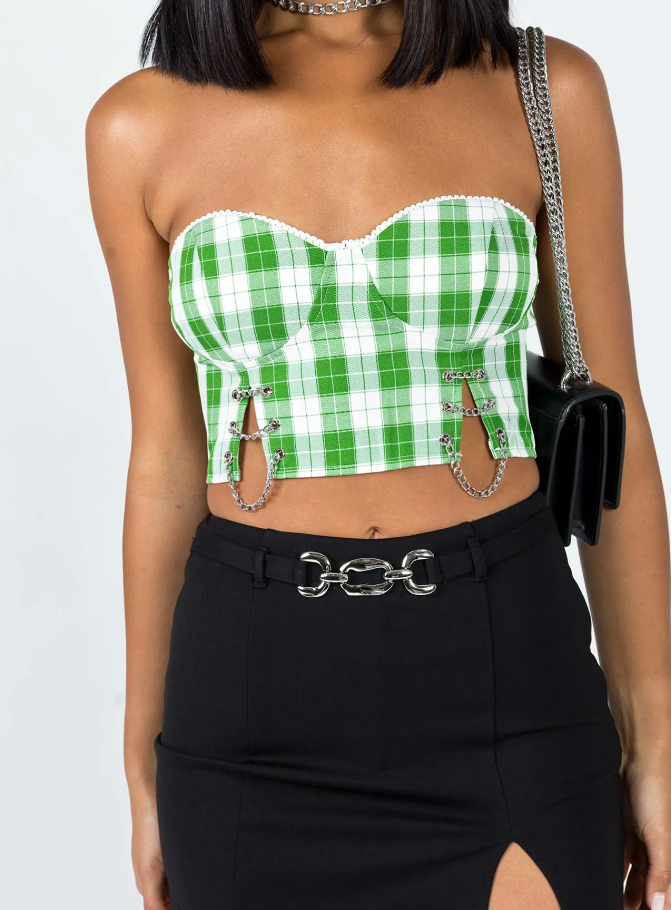 Princess Polly Celestia Strapless Top Green Discount