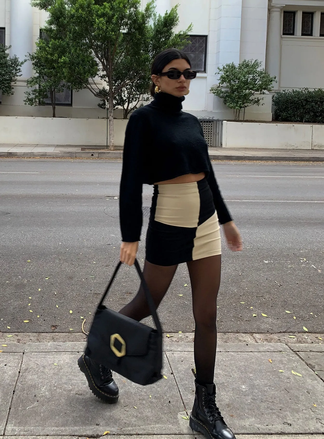 Princess Polly Celine Mini Skirt Beige / Black Sale