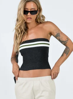 Princess Polly Cello Racing Tube Top  Slate Flash Sale