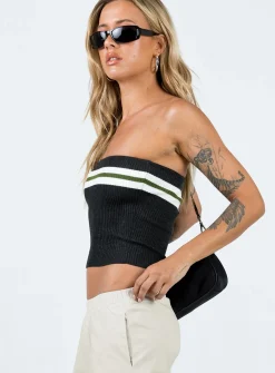 Princess Polly Cello Racing Tube Top  Slate Flash Sale