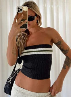 Princess Polly Cello Racing Tube Top  Slate Flash Sale