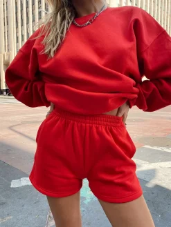 Princess Polly Cenzo Track Shorts  Red Clearance