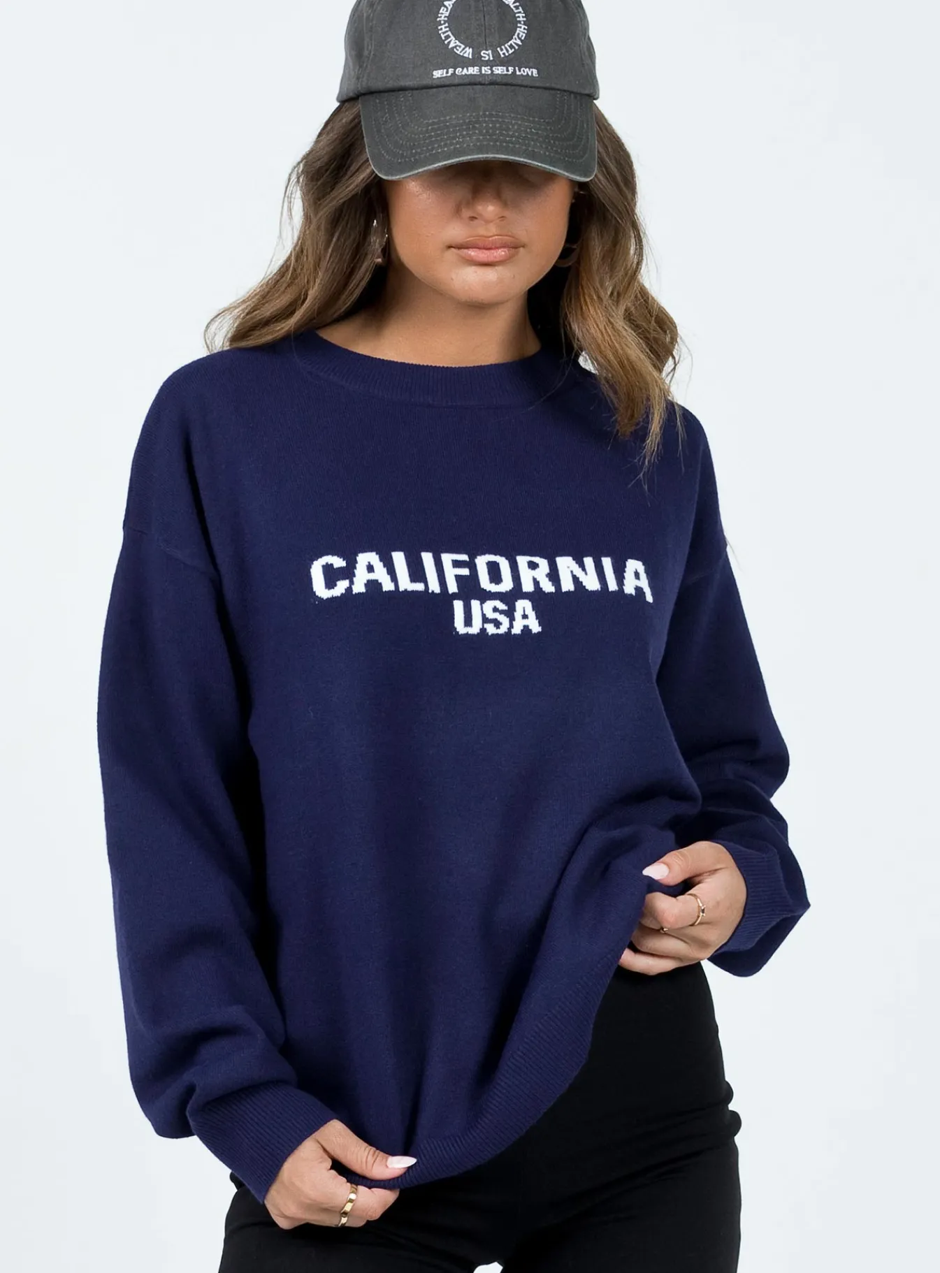 Princess Polly Chad Knit Sweater Navy Flash Sale