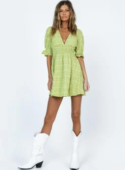 Princess Polly Chances Mini Dress  Green New