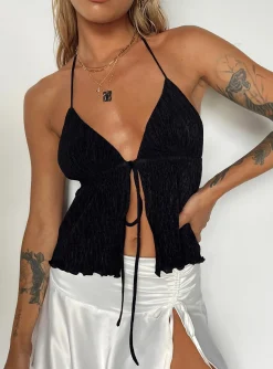 Princess Polly Chantria Top  Black Discount