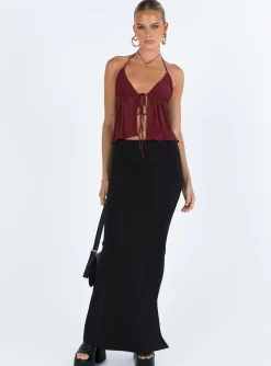 Princess Polly Chantria Top  Burgundy Best Sale