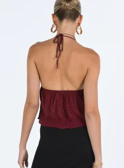 Princess Polly Chantria Top  Burgundy Best Sale
