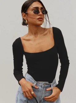 Princess Polly Charlotte Bodysuit  Black Cheap