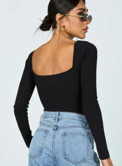Princess Polly Charlotte Bodysuit  Black Cheap