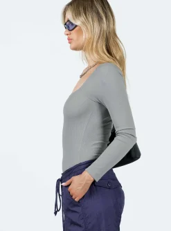 Princess Polly Charlotte Bodysuit  Grey New