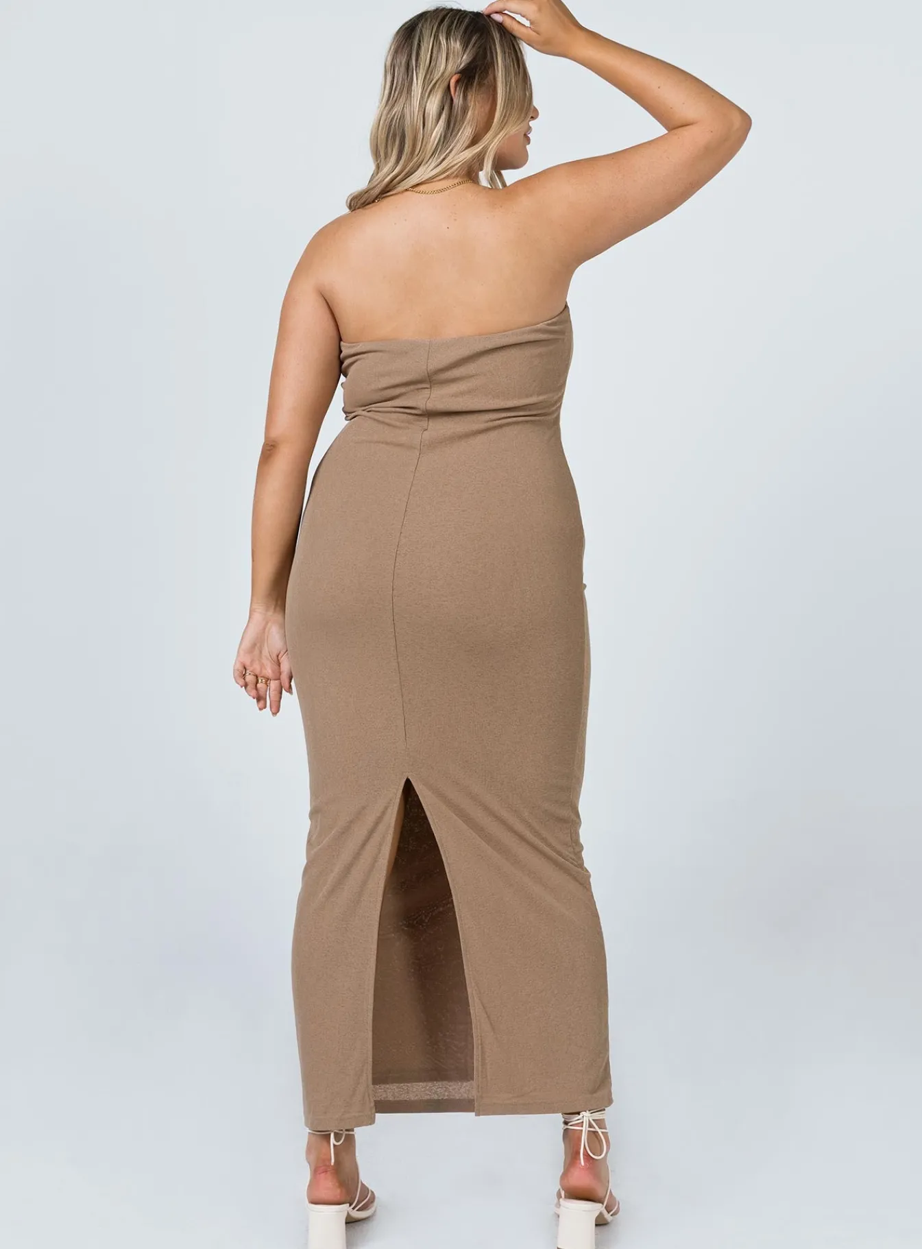 Princess Polly Charm Strapless Maxi Dress Brown Cheap